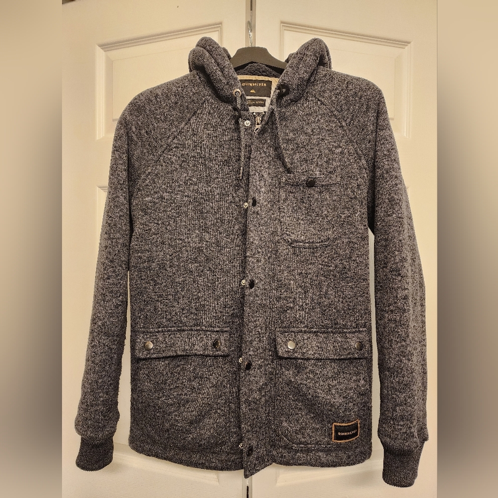 Quiksilver Frozen Over - Gray Hooded Jacket with Dual Closure